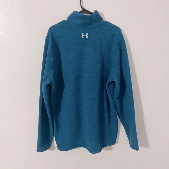 Under Armour Men’s Fleece Quarter Zip Coldgear - Turquoise New With Tags - Picture 2 of 3
